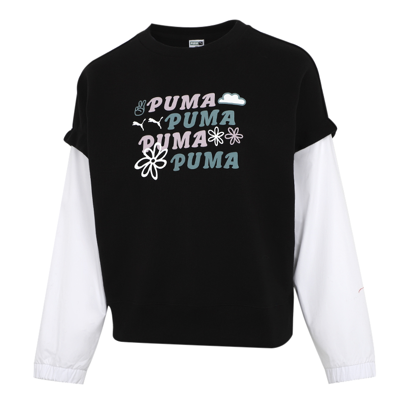 彪马PUMA 2-Fer Graphic Vest Top女卫衣-毛圈536092-01